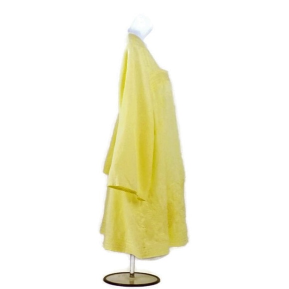 Tweeds Yellow Needlework 3/4 Sleeve Linen Blouse Womens 2X - Picture 4 of 8